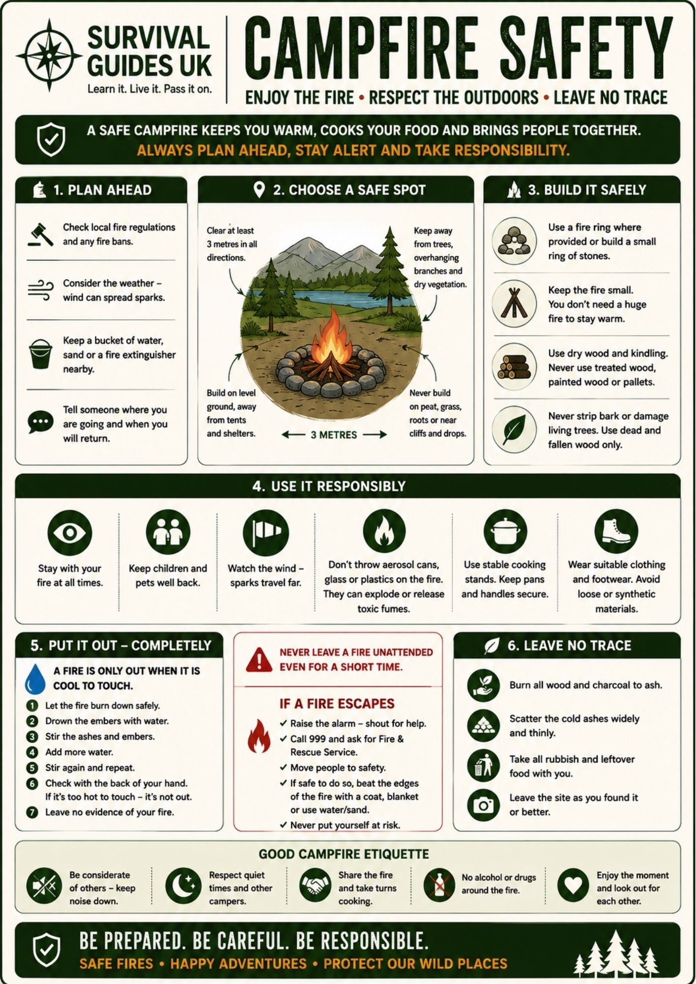 Campfire Safety Guide – Free Printable Poster