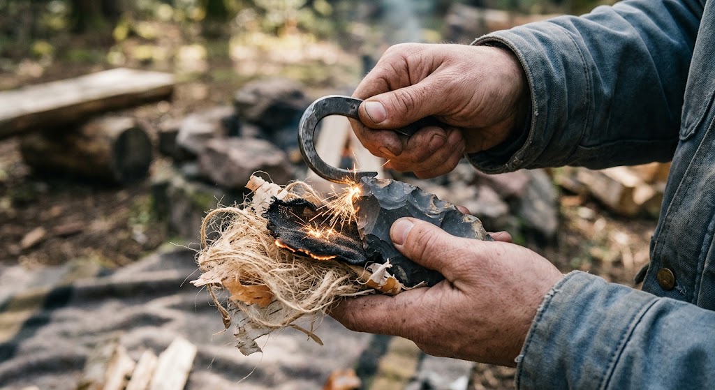 Flint-and-Steel Fire Lighting: Scout Campcraft Guide